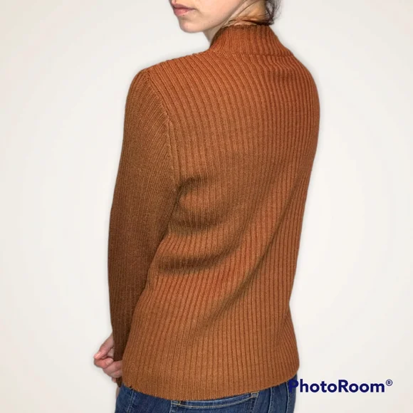 Vintage Leather-Front Sweater- Size S/M - Picture 5 of 5